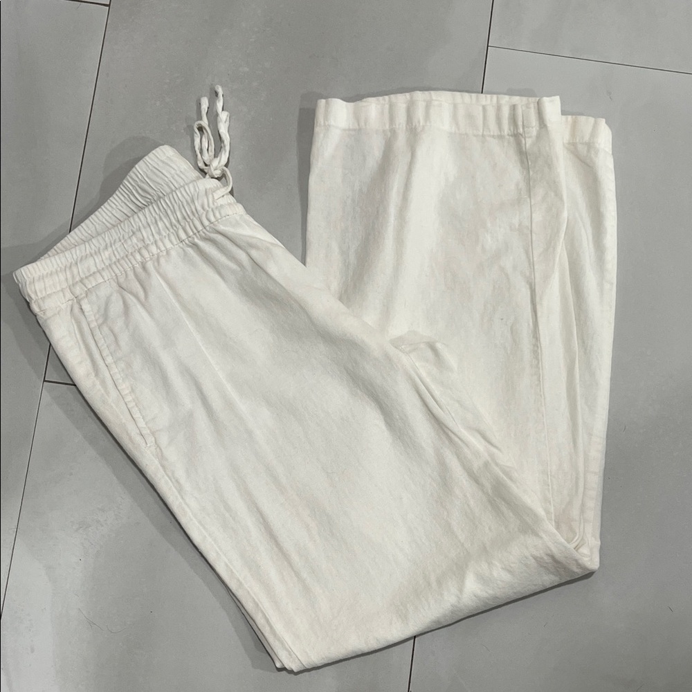 Women’s old navy linen wide leg pants size M
